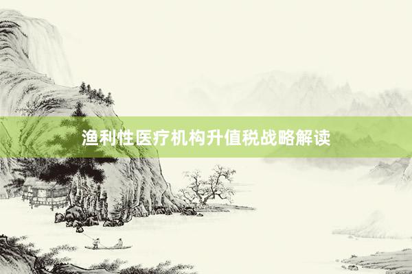 渔利性医疗机构升值税战略解读